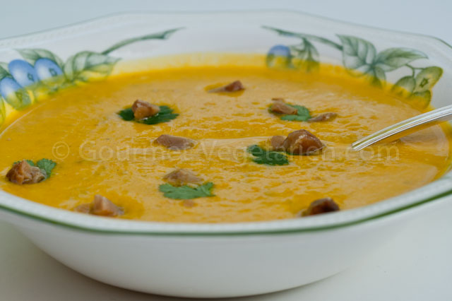 Soupe potimarron Assiette centrée