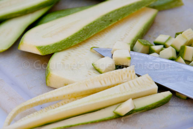 Couper courgettes Couper courgettes