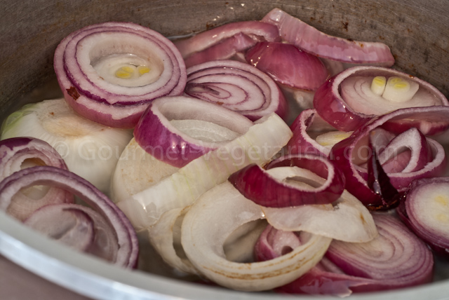 Oignons dans l'huile